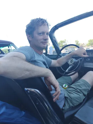 Me behind the wheel of my once owned 1964 Ford Galaxie XL500 Convertible